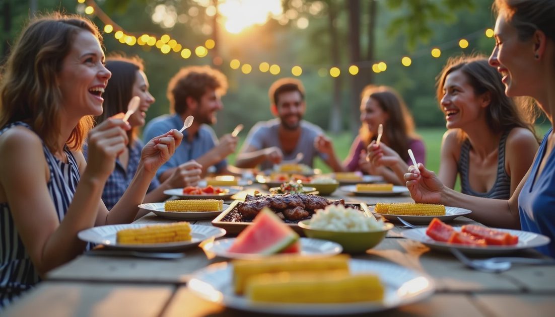 Group Campground BBQ with SACATR Clear Plastic Spoons Bulk — Enough for Everyone