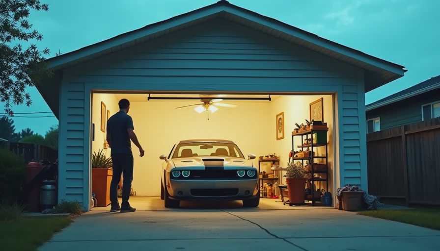 Visual context for picture of a car in a garage